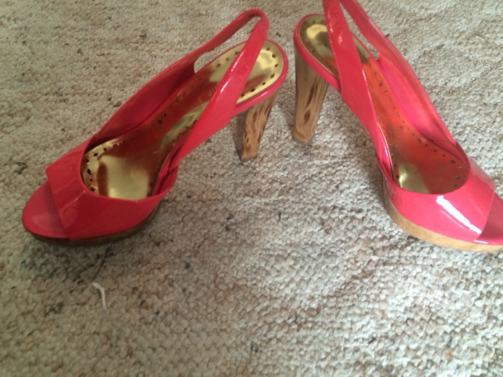 BCBG Girls Hot Pink and Gold Heels 